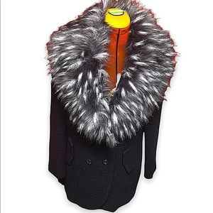 Faux Fur Trench Coat NWOT